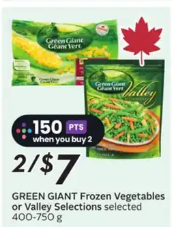 Sobeys GREEN GIANT Frozen Vegetables or Valley Selections offer