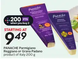 Sobeys PANACHE Parmigiano Reggiano or Grana Padano offer