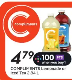 Sobeys COMPLIMENTS Lemonade or Iced Tea offer