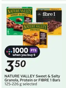 Sobeys NATURE VALLEY Sweet & Salty Granola, Protein or FIBRE 1 Bars offer
