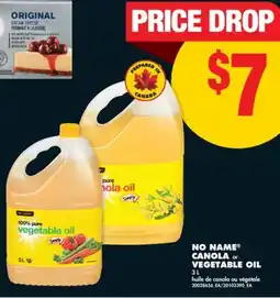 No Frills NO NAME CANOLA or VEGETABLE OIL 3 L offer