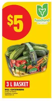 No Frills DILL CUCUMBERS, 3 L BASKET offer