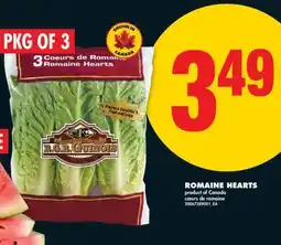 No Frills ROMAINE HEARTS, PKG OF 3 offer