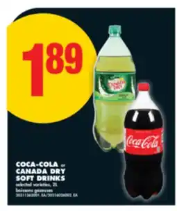 No Frills COCA-COLA or CANADA DRY SOFT DRINKS, , 2L offer