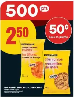 No Frills NO NAME SNACKS OR CORN CHIPS, 200 G offer