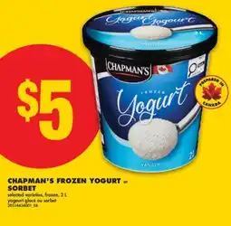 No Frills CHAPMAN'S FROZEN YOGURT or SORBET, 2 L offer