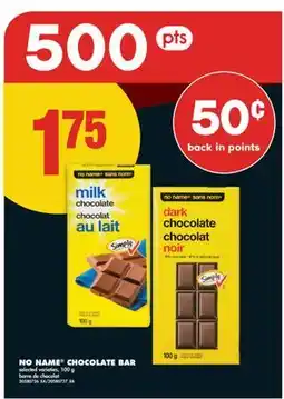 No Frills NO NAME CHOCOLATE BAR, 100 g offer