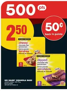 No Frills NO NAME GRANOLA BARS, 120-175 G offer