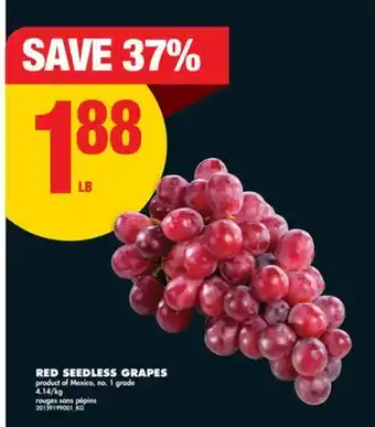 No Frills RED SEEDLESS GRAPES offer