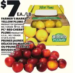 Independent Grocer FARMER'S MARKET YELLOW PLUMS 1.51 L OR PC RED CHERRY PLUMS offer