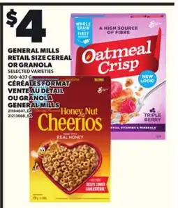 Independent Grocer GENERAL MILLS RETAIL SIZE CEREAL, 300-437 G offer
