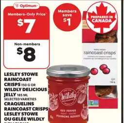 Independent Grocer LESLEY STOWE RAINCOAST CRISPS, 150 G OR WILDLY DELICIOUS JELLY, 185 ML offer