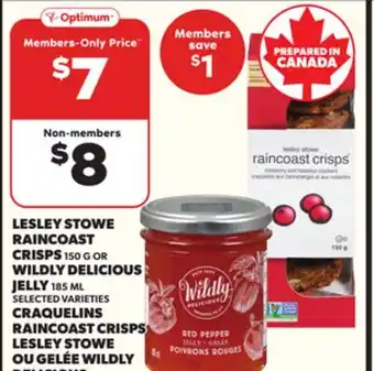 Independent Grocer LESLEY STOWE RAINCOAST CRISPS, 150 G OR WILDLY DELICIOUS JELLY, 185 ML offer