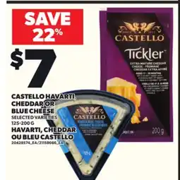 Independent Grocer CASTELLO HAVARTI, CHEDDAR OR BLUE CHEESE, 125-200 G offer