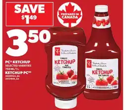 Independent Grocer PC KETCHUP, 750 ML/1 L offer