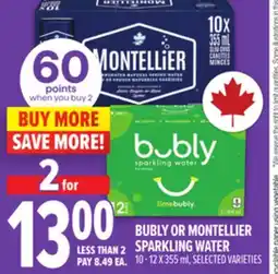 Metro BUBLY OR MONTELLIER SPARKLING WATER offer