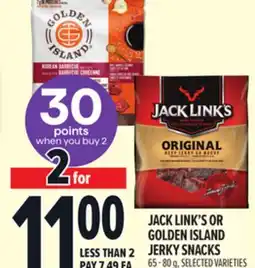 Metro JACK LINK'S OR GOLDEN ISLAND JERKY SNACKS offer