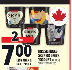 Metro IRRESISTIBLES SKYR OR GREEK YOGOURT offer