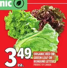Metro ORGANIC RED OR GREEN LEAF OR ROMAINE LETTUCE offer