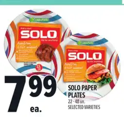 Metro SOLO PAPER PLATES offer