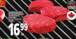 Metro PLATINUM GRILL ANGUS TOP SIRLOIN MEDALLIONS, CAP OFF STEAK OR CLUB STEAK offer