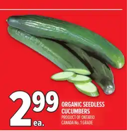 Metro ORGANIC SEEDLESS CUCUMBERS offer