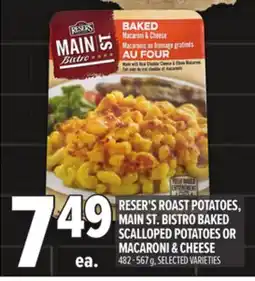 Metro RESER'S ROAST POTATOES, MAIN ST. BISTRO BAKED SCALLOPED POTATOES OR MACARONI & CHEESE offer