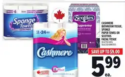 Metro CASHMERE BATHROOM TISSUE, SPONGE PAPER TOWEL OR SCOTTIES FACIAL TISSUE offer