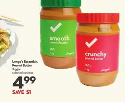 Longo's Essentials Peanut Butter offer