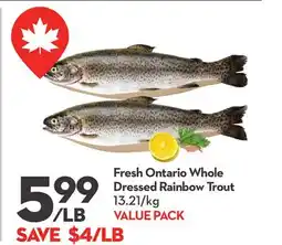 Longo's Fresh Ontario Whole Dressed Rainbow Trout offer