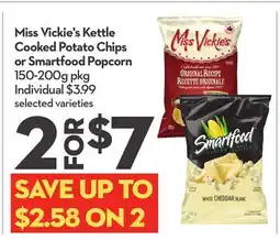 Longo's Miss Vickie's Kettle Cooked Potato Chips or Smartfood Popcorn offer