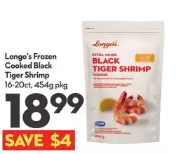 Longo's Frozen Cooked Black Tiger Shrimp offer