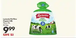 Longo's PūrFiltre Organic Milk offer