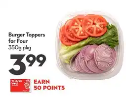 Longo's Burger Toppers for Four offer