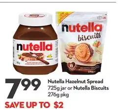 Longo's Hazelnut Spread 725g jar or Biscuits 276g pkg offer
