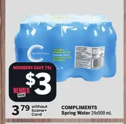 Foodland COMPLIMENTS Spring Water offer