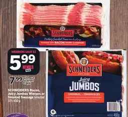 Foodland SCHNEIDERS Bacon, Juicy Jumbos Wieners or Smoked Sausage offer
