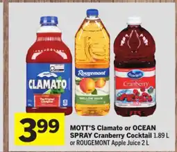 Foodland MOTT'S Clamato or OCEAN SPRAY Cranberry Cocktail offer