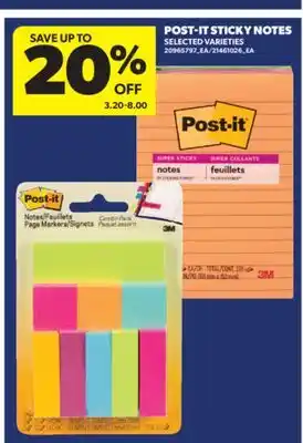 Real Canadian Superstore POST-IT STICKY NOTES offer