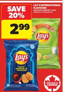Real Canadian Superstore LAY'S INTERNATIONAL FLAVOURS, 200 G offer