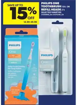 Real Canadian Superstore PHILIPS ONE TOOTHBRUSH 1 EA. OR REFILL HEADS 2'S offer