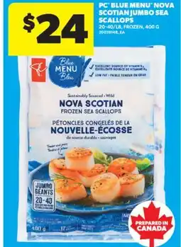 Real Canadian Superstore PC BLUE MENU NOVA SCOTIAN JUMBO SEA SCALLOPS, 400 G offer
