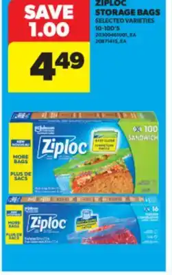Real Canadian Superstore ZIPLOC STORAGE BAGS, 10-100' S offer