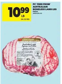 Real Canadian Superstore PC FREE FROM AUSTRALIAN BONELESS LAMB LEG offer