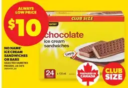 Real Canadian Superstore NO NAME ICE CREAM SANDWICHES OR BARS, 24-30'S offer