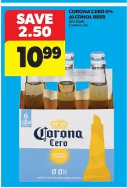 Real Canadian Superstore CORONA CERO 0% ALCOHOL BEER, 6X330 ML offer