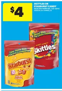 Real Canadian Superstore SKITTLES OR STARBURST CANDY, 235-320 G offer