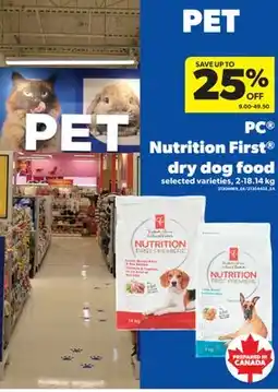 Real Canadian Superstore PC NUTRITION FIRST DRY DOG FOOD , 2-18.14 KG offer