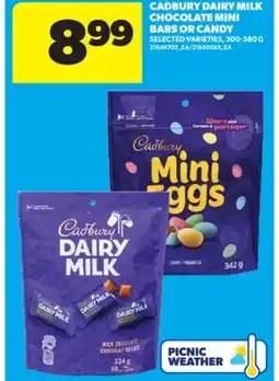 Real Canadian Superstore CADBURY DAIRY MILK CHOCOLATE MINI BARS OR CANDY, 300-380 G offer