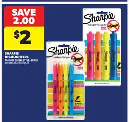 Real Canadian Superstore SHARPIE HIGHLIGHTERS TANK OR CHISEL STYLE, 4 PACK offer